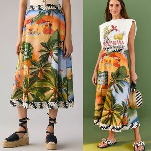 Farm Rio Carioca Midi Skirt Sz M